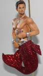 Mr. Mertini is another party merman. I visualize him at any party at the beach in Florida or the sands at Fire Island. He just fits the bill in both places. His mermaid counterpart is Miss Mertini.